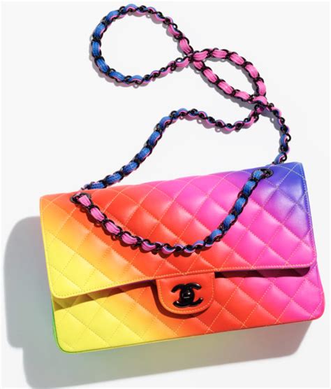 chanel flowers bag|chanel rainbow flap bag.